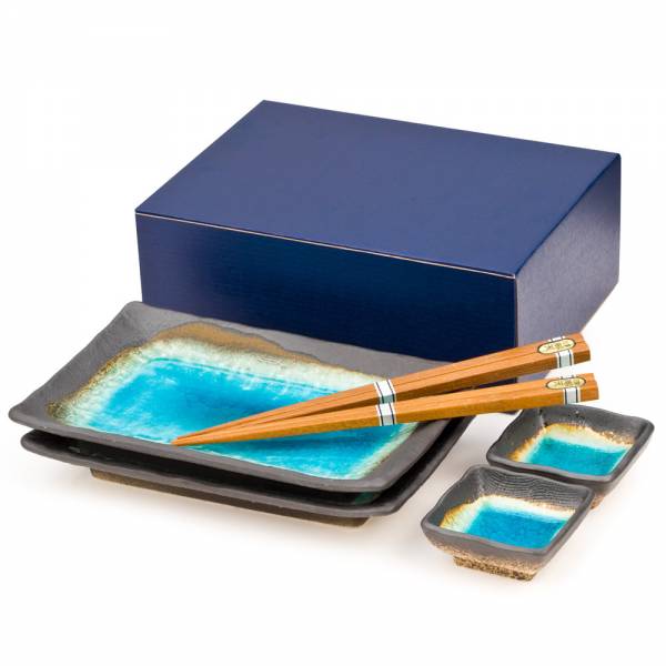 Blue Crackleglaze Sushi Set、mySite、topwebapps