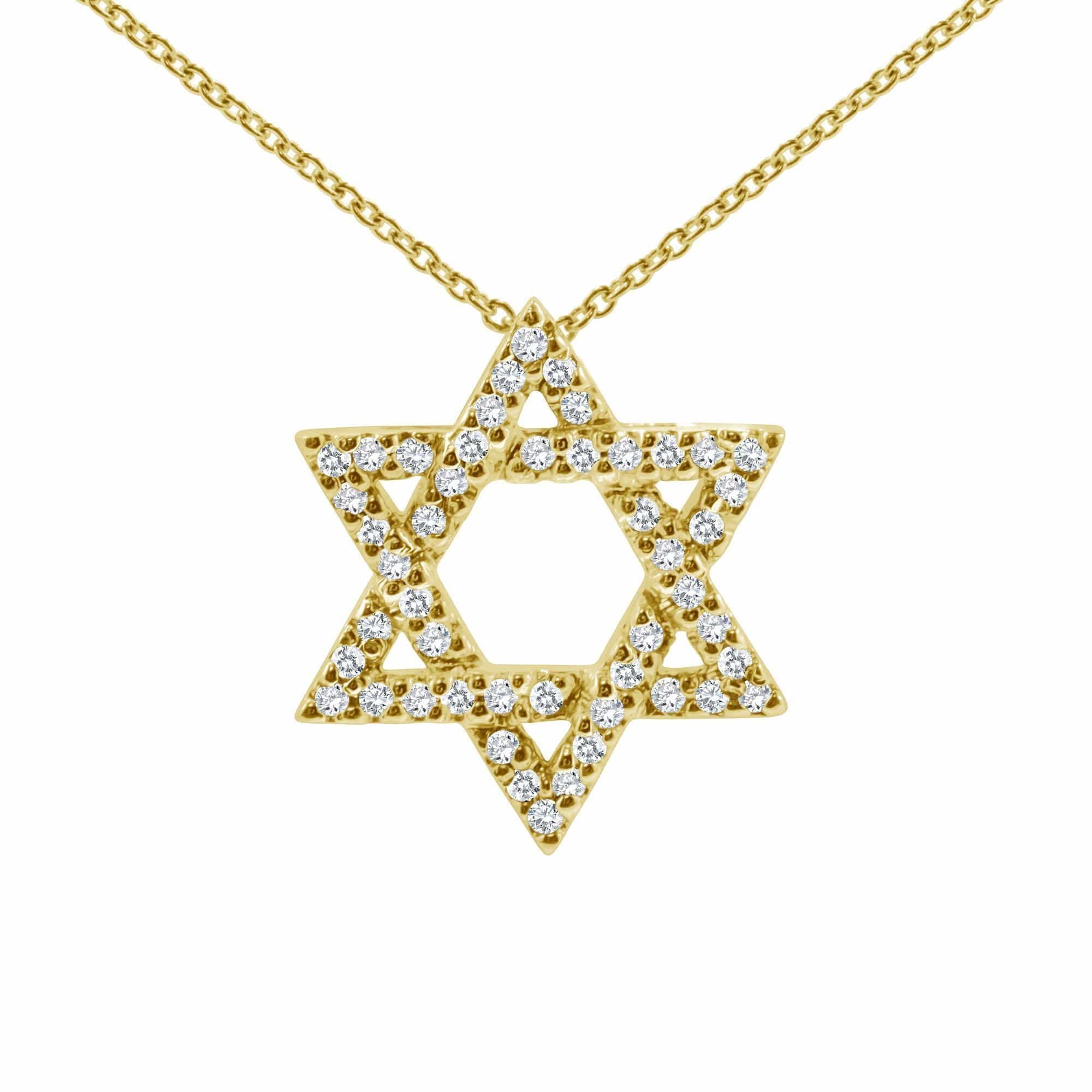 Sparkling Star of David Diamond Necklace - 14k Yellow, White or Rose Gold、mySite、topwebapps