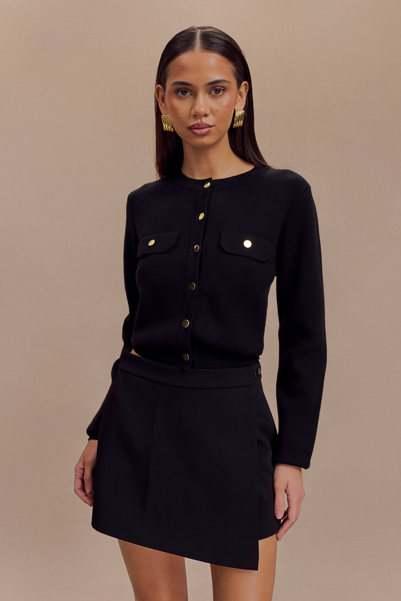 Tabitha Knit Cardigan - Black、mySite、solidvoid