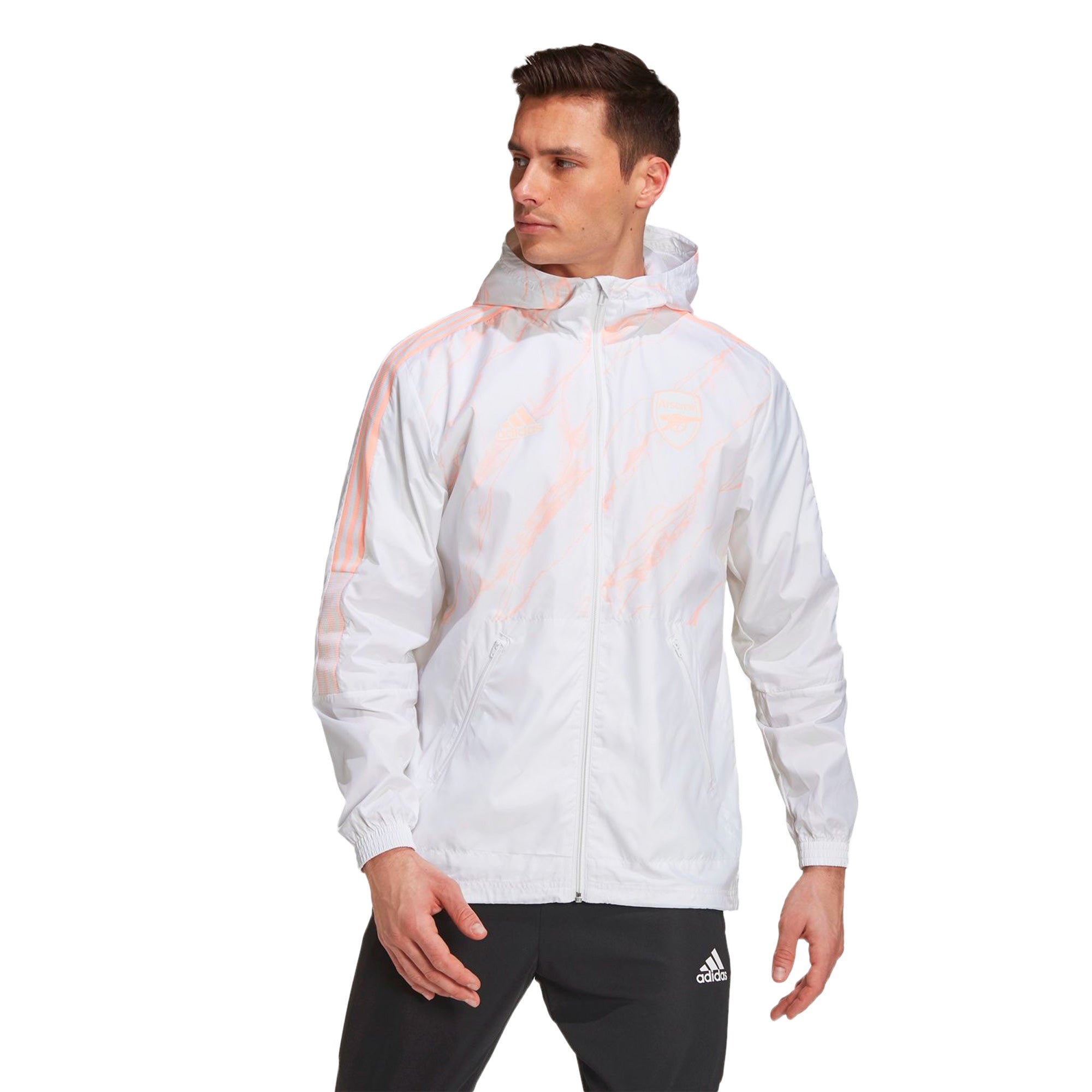 adidas Men's Arsenal 2021 Windbreaker White、mySite、noshort
