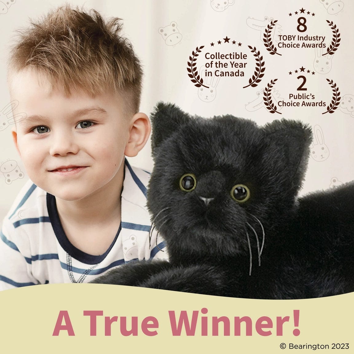 Plush Floppy Black Cat with Green Eyes by Bearington、mySite、g9winljtr