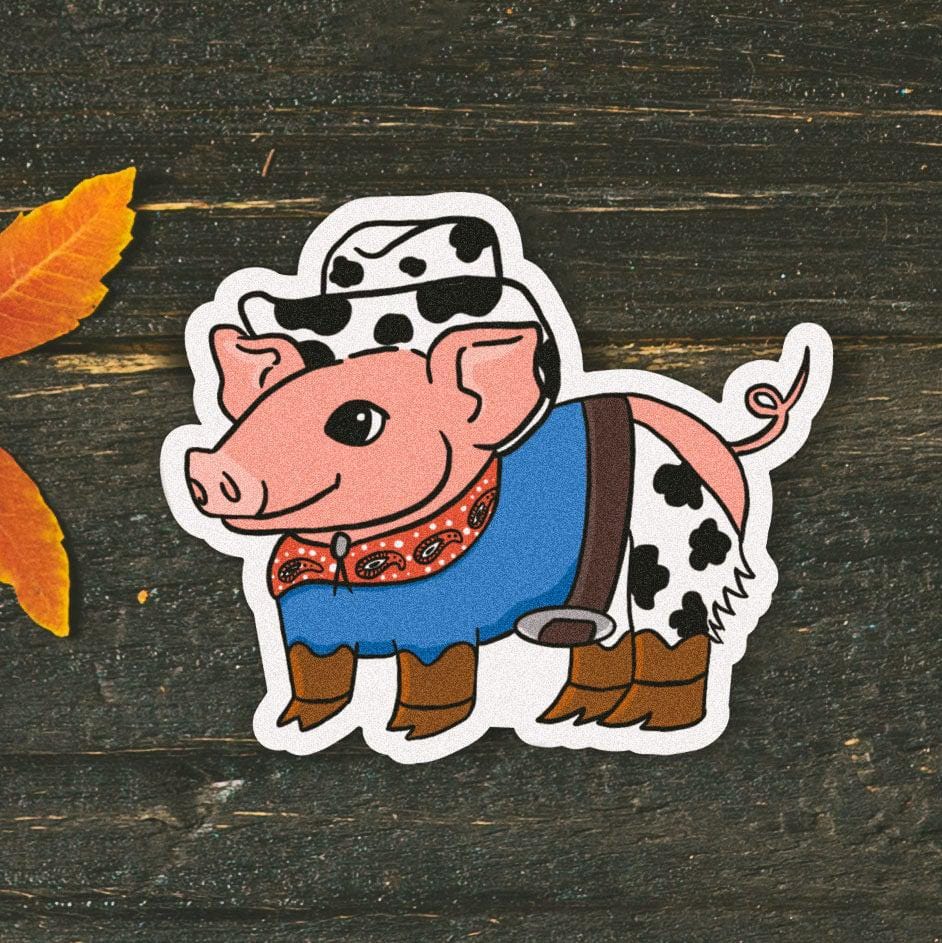  Pig Cowboy Halloween Costume Sticker、mySite、elrpsem3k