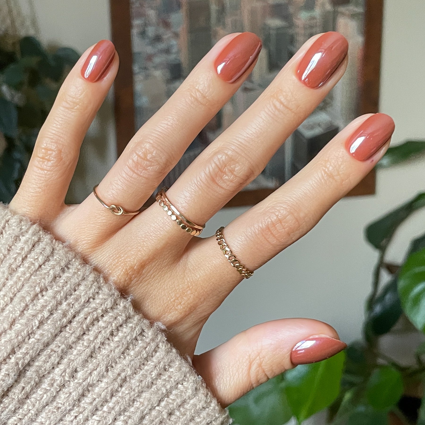 Cocoa Chrome - Press-On | Short | Round、mySite、solidvoid