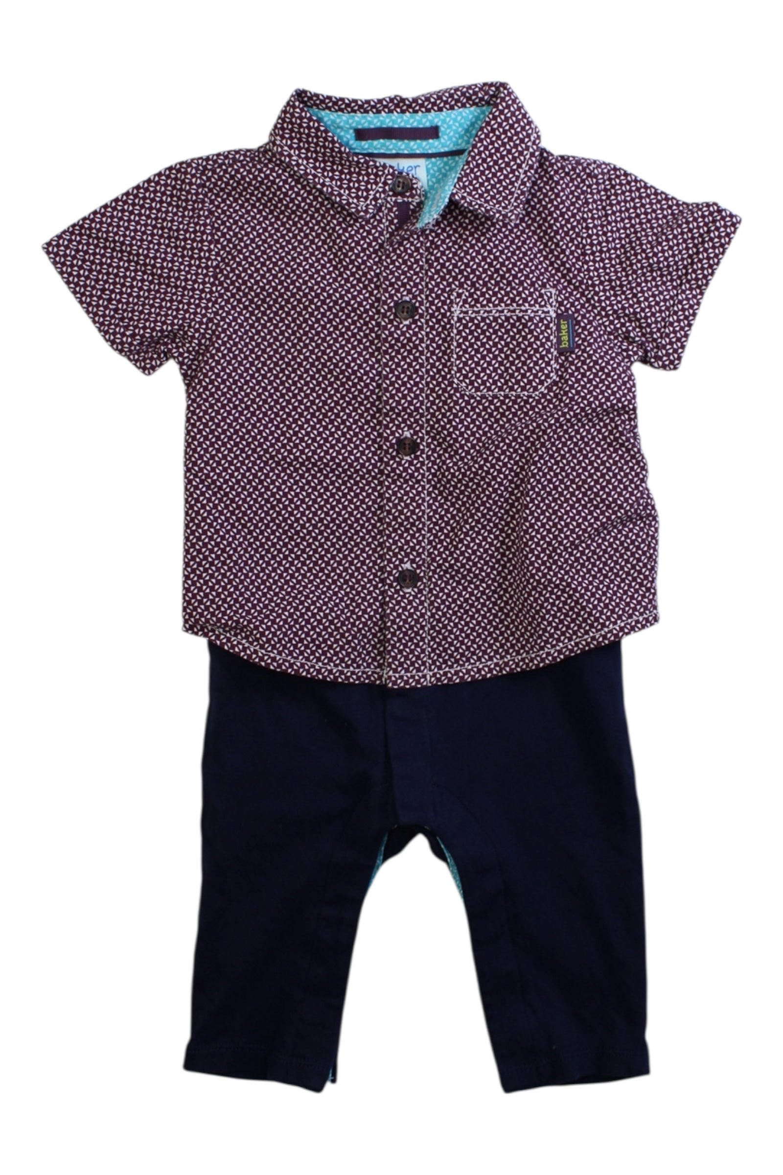 Baker By Ted Baker Short Sleeve Shirt And Pants Set, 3-6M、mySite、g9winljtr