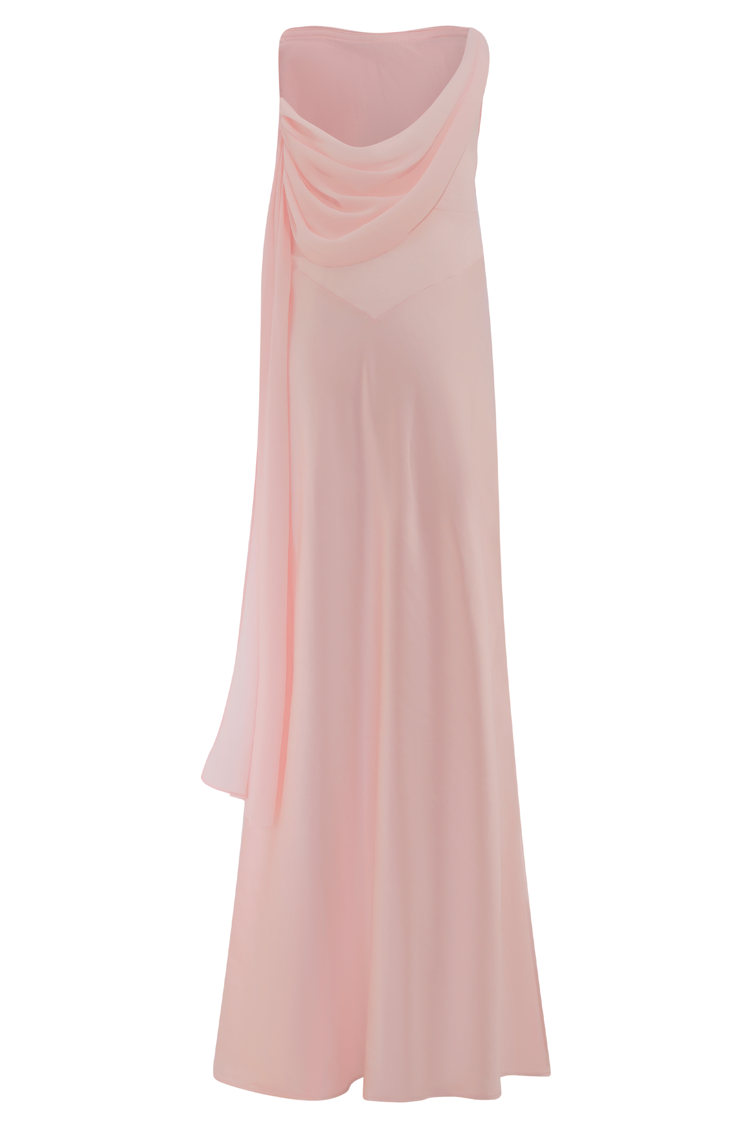 Carah Satin And Chiffon Maxi Dress - Pale Pink、mySite、solidvoid