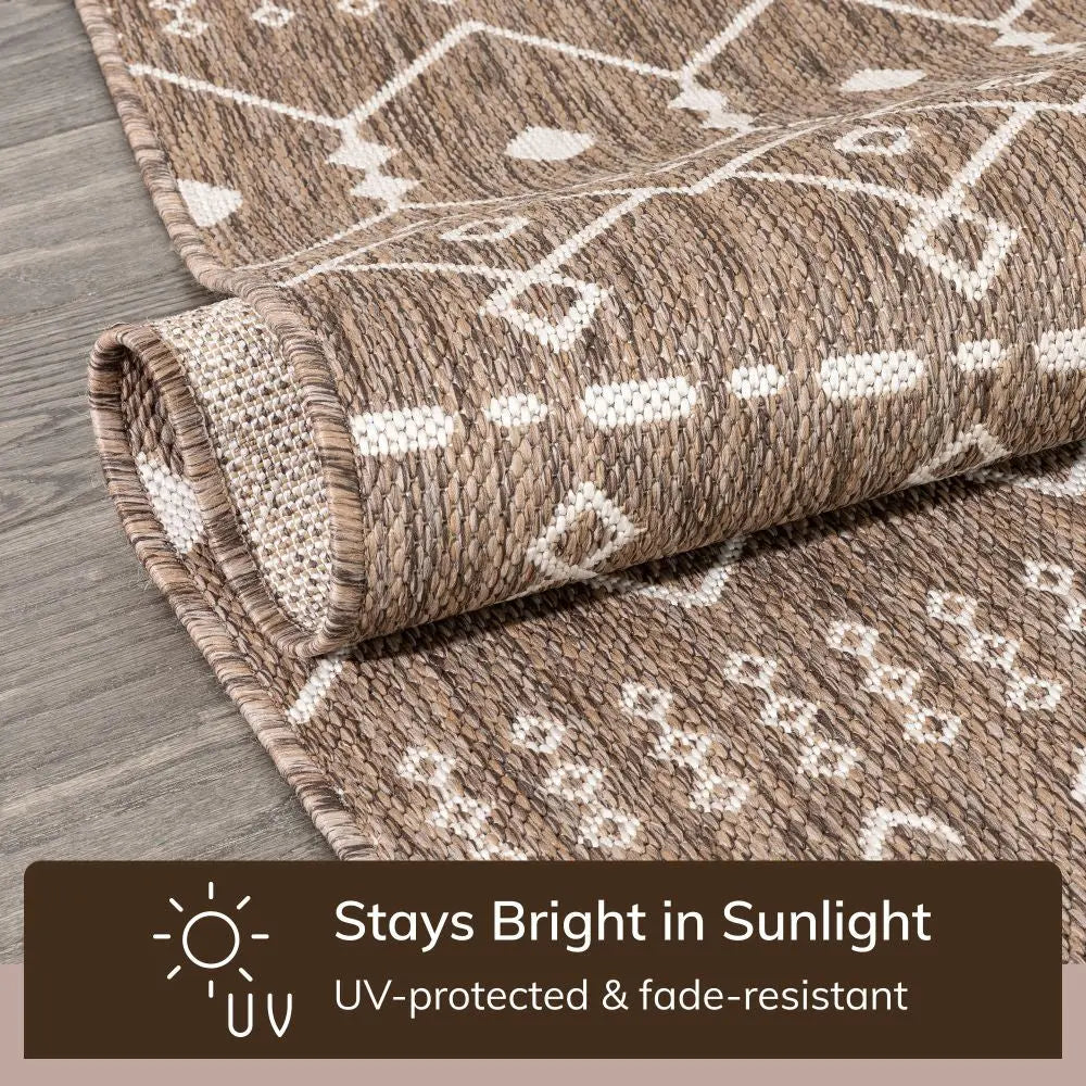 Nord Moroccan Tribal Indoor Outdoor Taupe Flatweave Rug、mySite、gigharbornorthrealestate