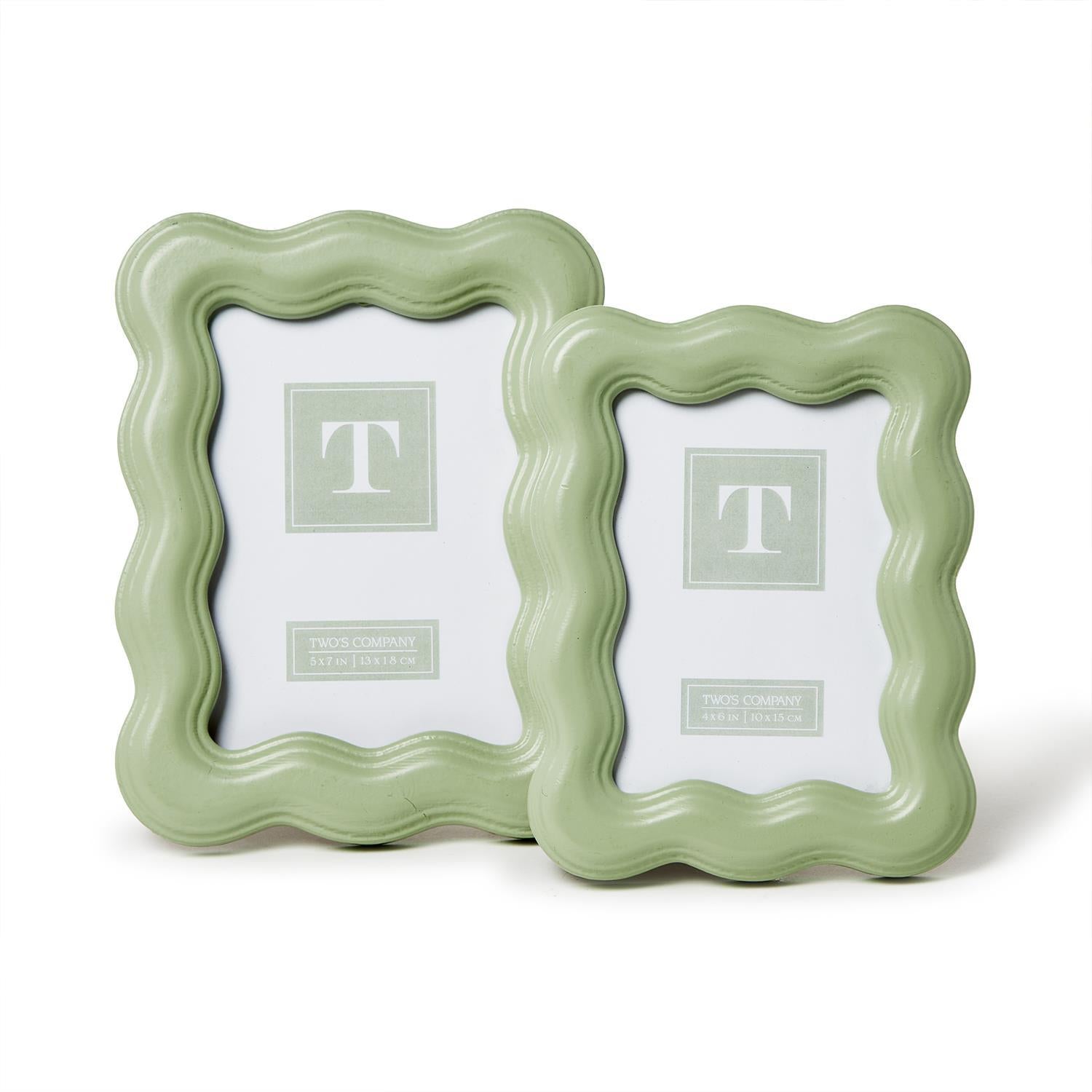  Set Of 2 Wavy Wood Photo Frame、mySite、elrpsem3k