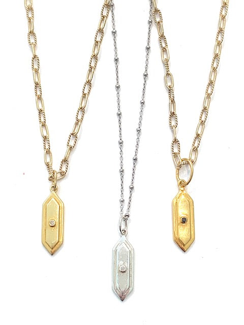 Erin Steele Jewelry Diamond Charm Pendant Necklace, Available in 3 Colors、mySite、noshort