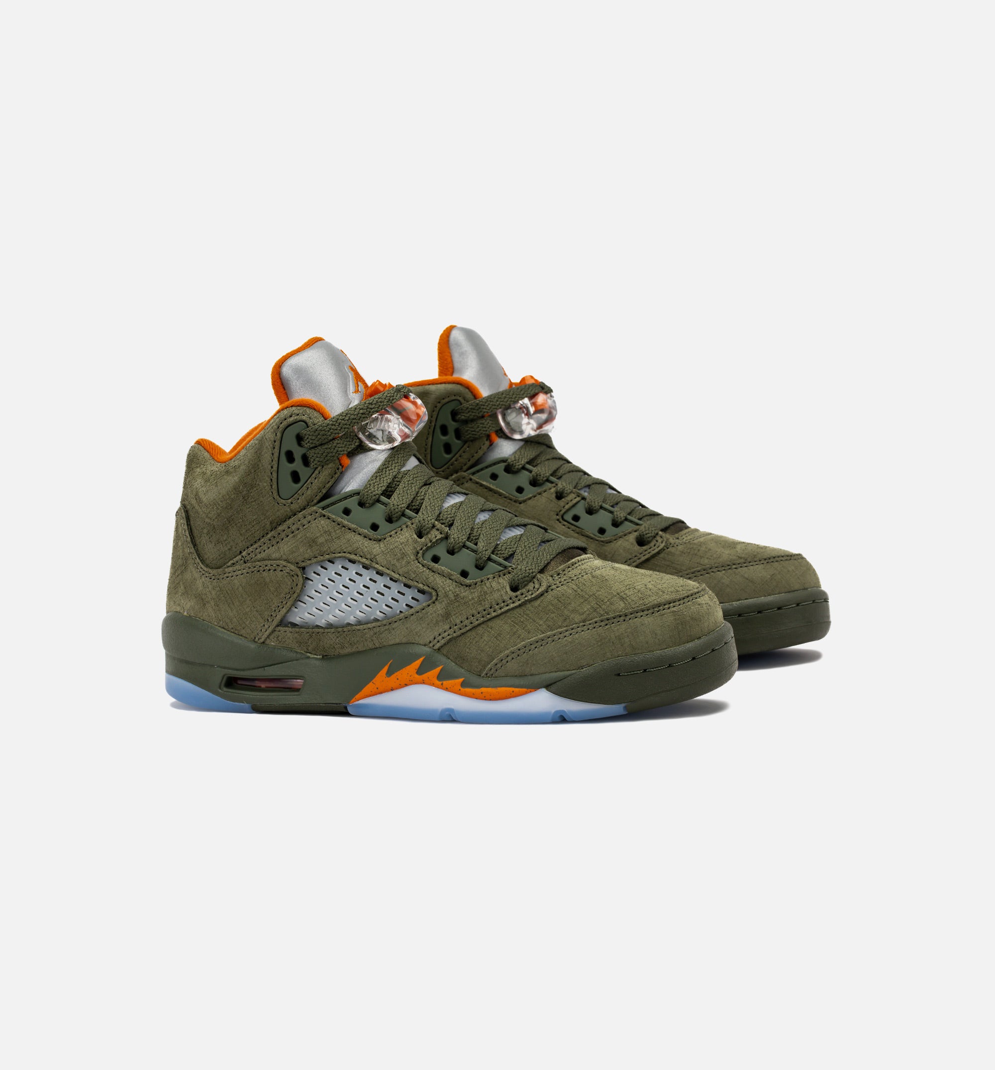 Air Jordan 5 Retro Grade School Lifestyle Shoe - Army Olive/Solar Orange、mySite、dreamappss