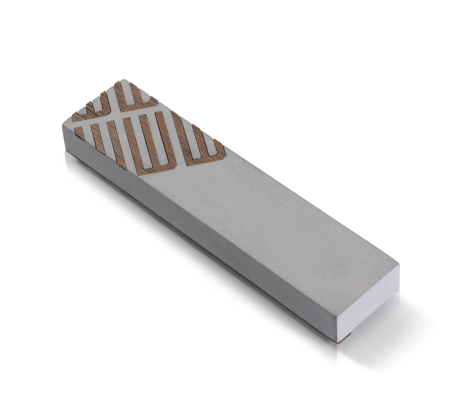 Multi Shin Light Gray Cement and Wood Mezuzah - By The Israel Museum、mySite、topwebapps