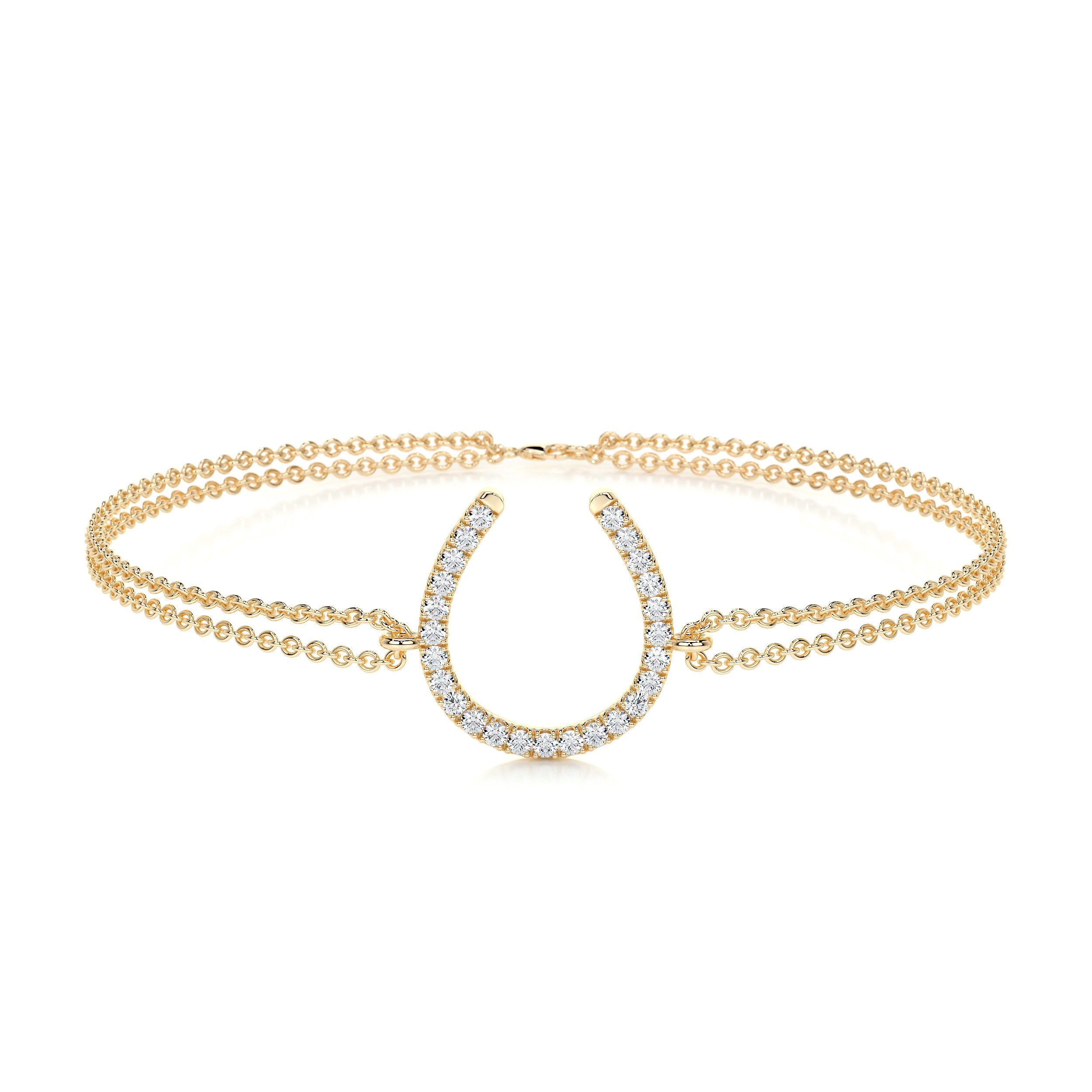 Horseshoe Diamonds Bracelet (0.20 Carat) -18K Yellow Gold、mySite、hinf8tx79