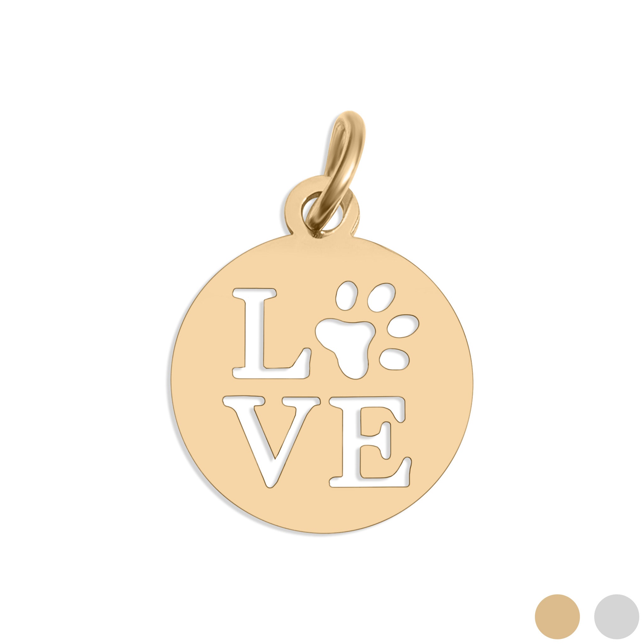 18K Gold PVD Stainless Steel Paw Print Love Charm / PDL0136、mySite、dreamappss