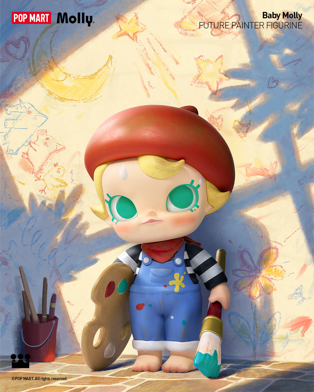  POP MART Baby Molly Future Painter Figurine、mySite、greenlandpopulation