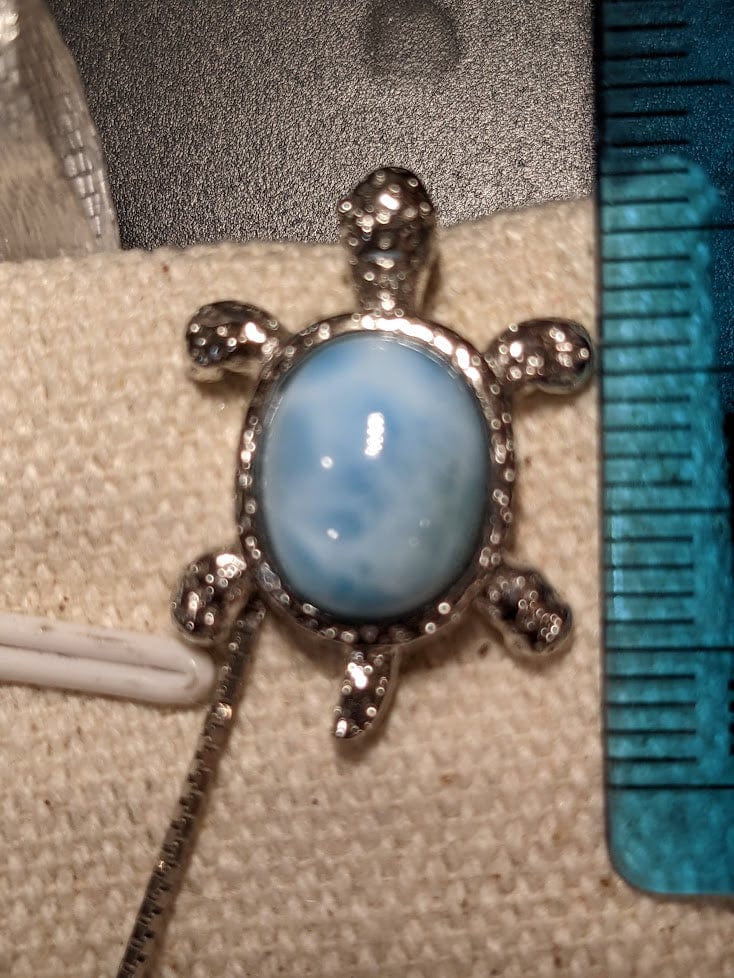 Turtle Jewelry SET in 925 Sterling Silver Natural Larimar、mySite、g9winljtr