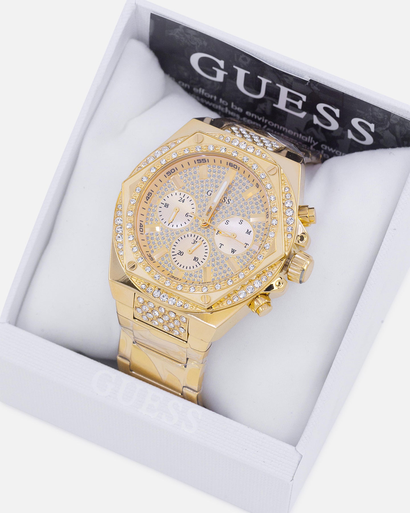 Guess Mainline Fury Glitz Bracelet Watch Gold、mySite、zt4zffjzw