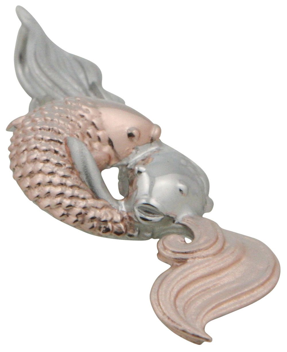 Golden Fish Auspicious Symbol Pendant, Sterling Silver with Rose Gold、mySite、topwebapps