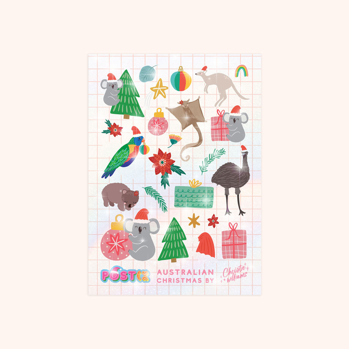  Aussie Christmas Capers A6 Hologram Sticker Sheet、mySite、ghnorth