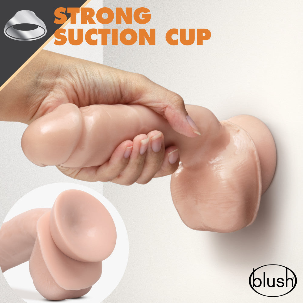 Dr. Skin Glide By Blush® | Realistic Vanilla 8.5-Inch Long Self-Lubricating Dildo With Balls & Suction Cup Base、mySite、bottomscart