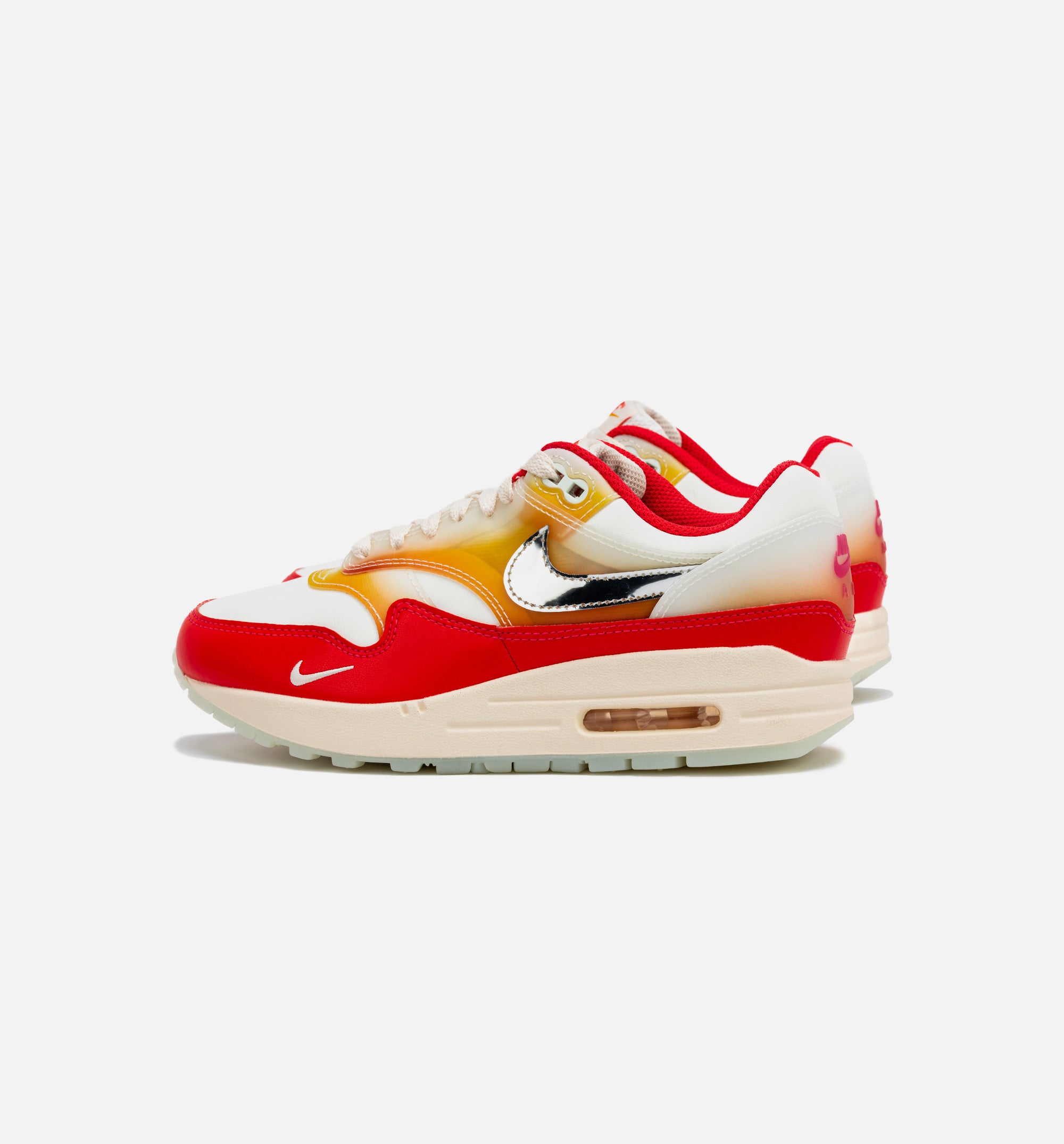 Air Max 1 Soft Vinyl Womens Lifestyle Shoe - Sail/Metallic Silver/Siren Red、mySite、dreamappss