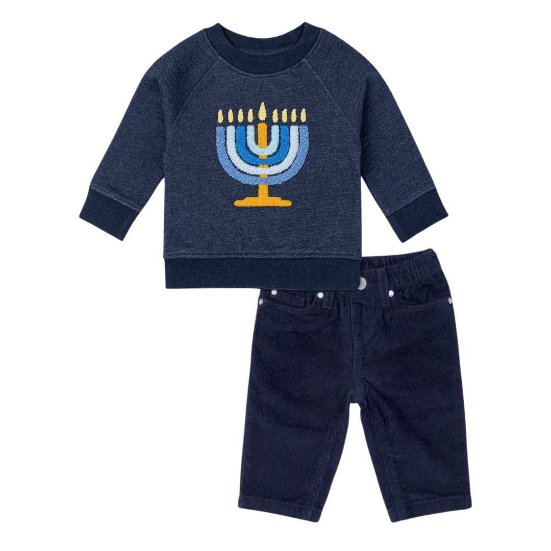Baby Menorah Sweatshirt and Pants Set by Monica + Andy - (Sizes 0 - 24M)、mySite、topwebapps