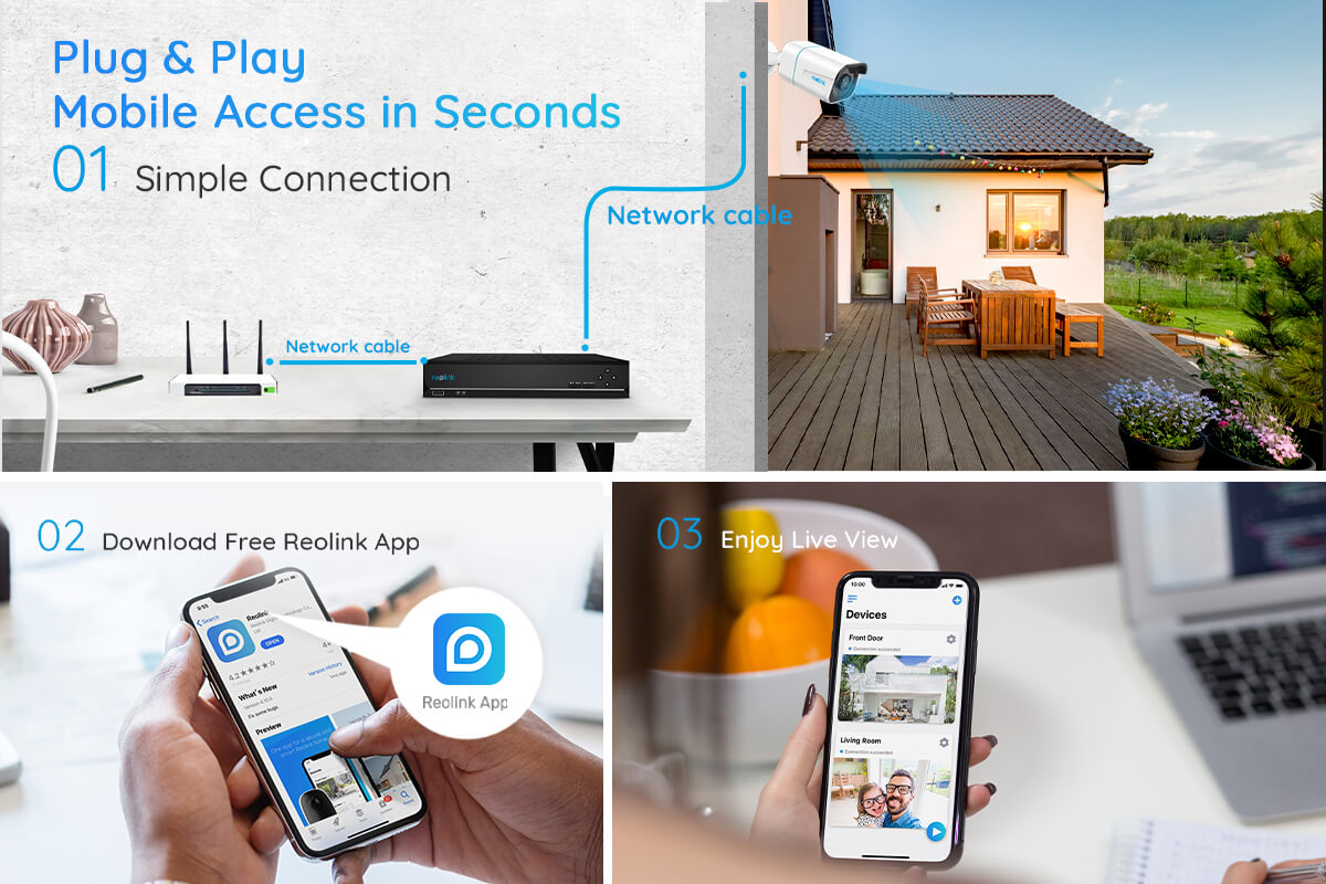 Reolink 8CH Outdoor Security Camera System 4K POE CCTV RLK8-810B8-A、mySite、camillekostekn