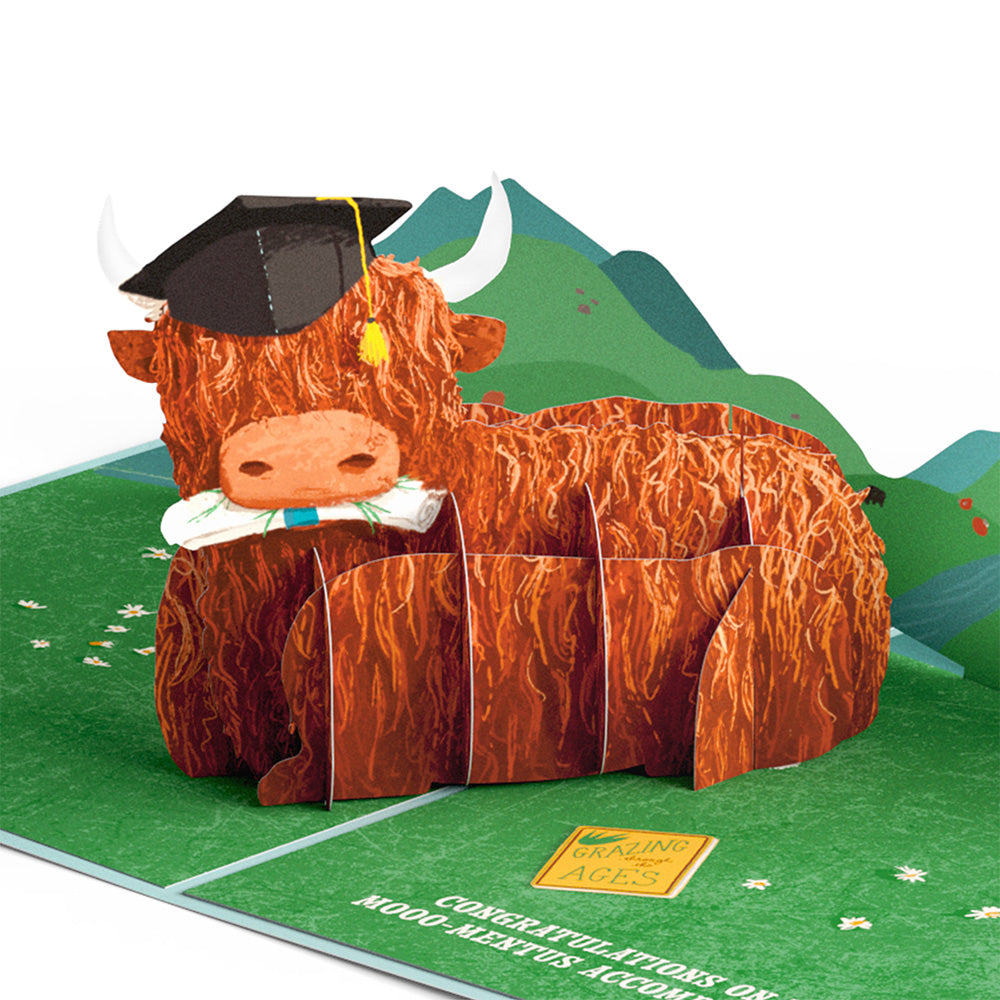 Heard You're Graduating Highland Cow Pop-Up Card、mySite、solidvoid