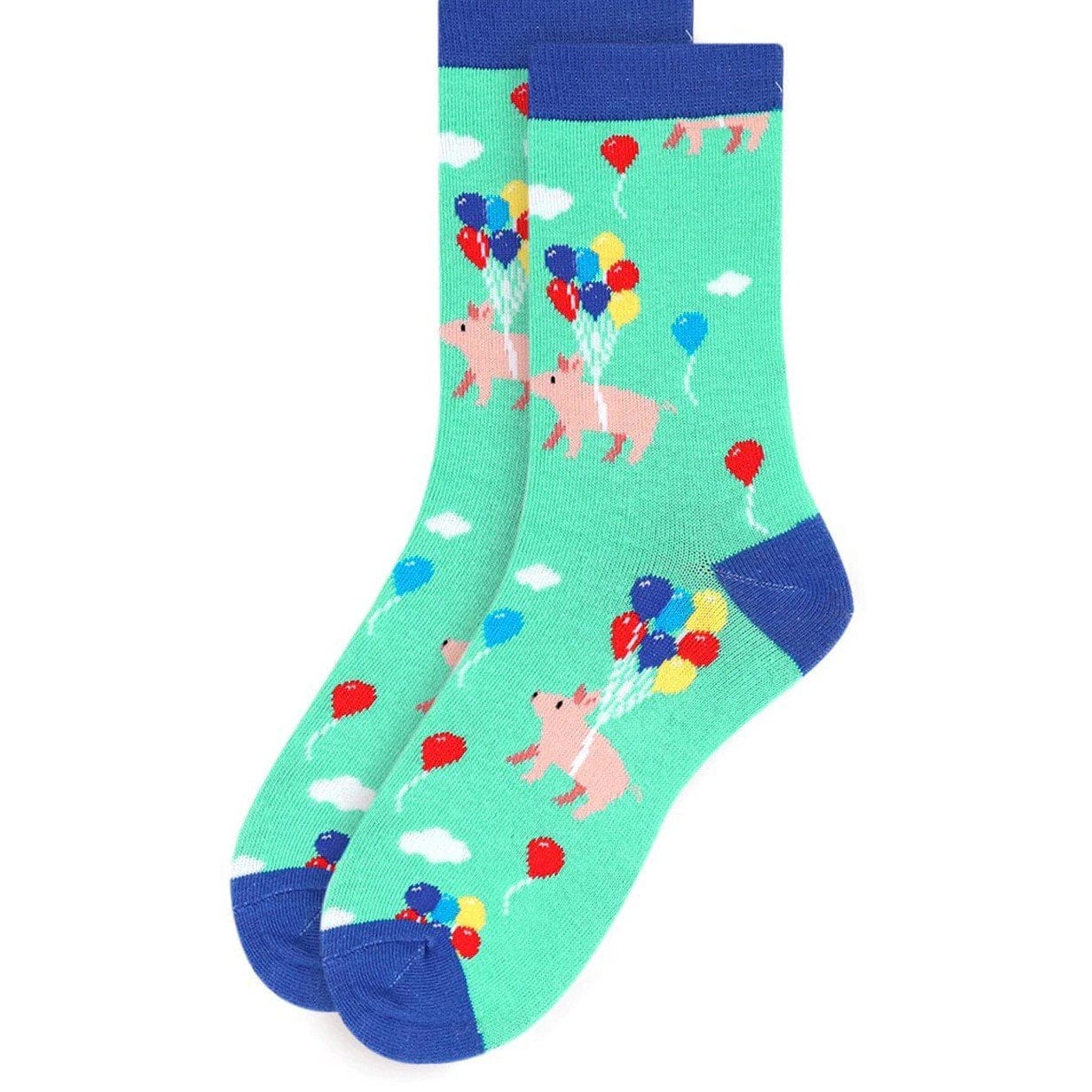 Women's Cute Pigs with Balloons Socks--Pigs Trying to Fly! *、mySite、g9winljtr