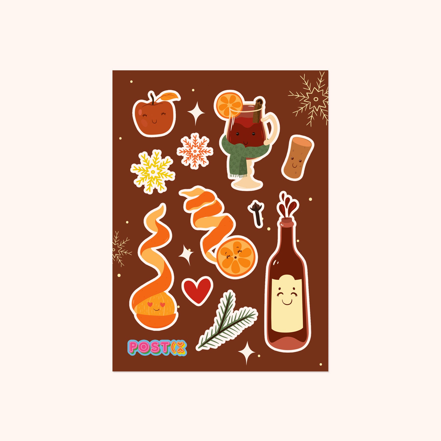  Mulled Wine Time A6 Transparent Sticker Sheet、mySite、ghnorth