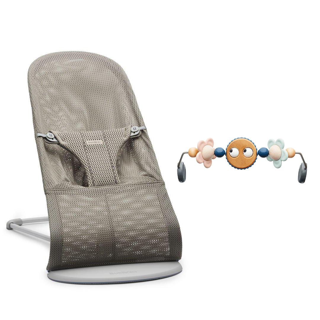  BabyBjörn Baby Bouncer Bliss + Toy - Googly Eyes Pastel - Grey Beige - Mesh、mySite、merchandisen