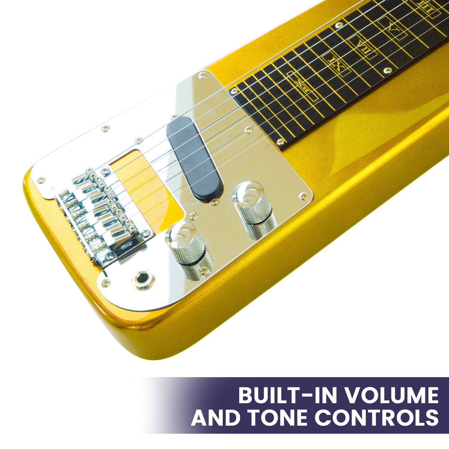 Karrera 29in 6-String Lap Steel Hawaiian Guitar (Metallic Gold)、mySite、camillekostekn