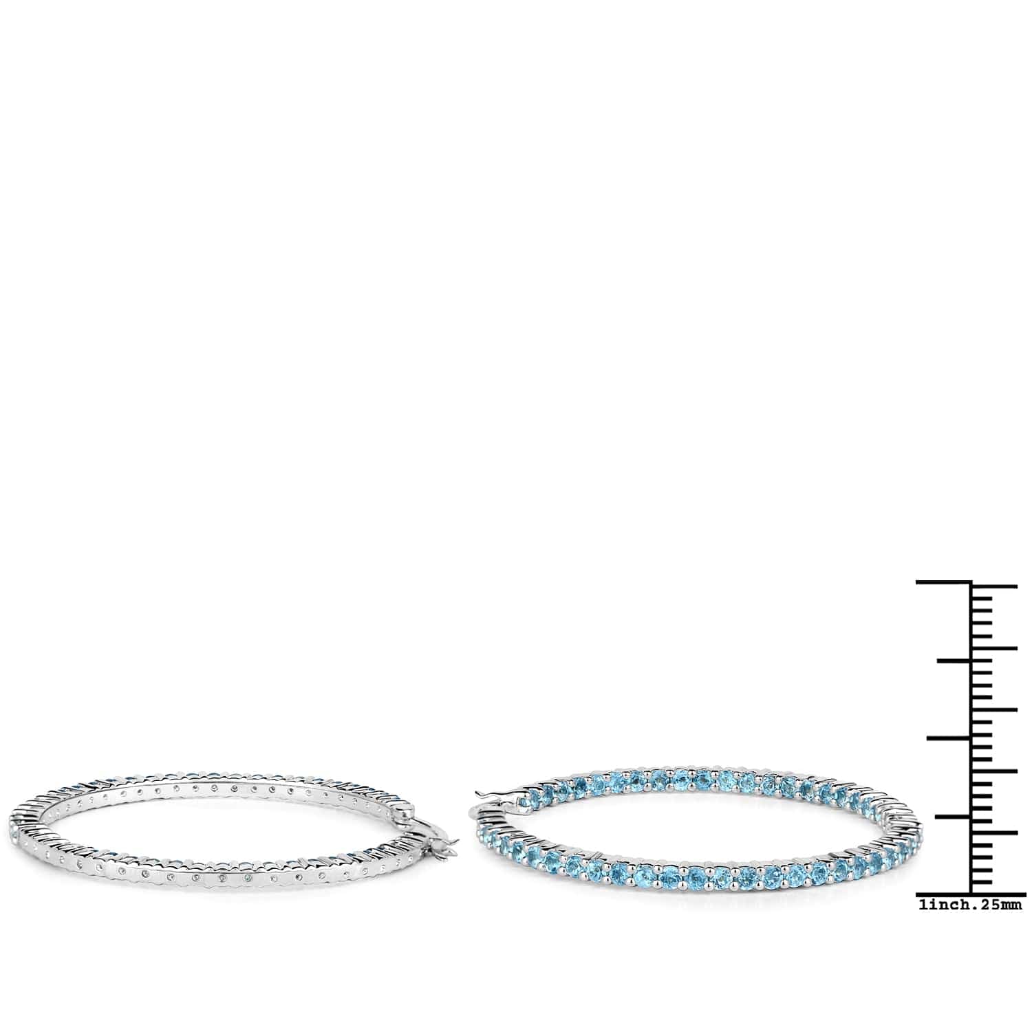 Gemstone Hoop Earrings: Peridot,Amethyst or Blue Topaz in 925 Sterling Silver、mySite、g9winljtr