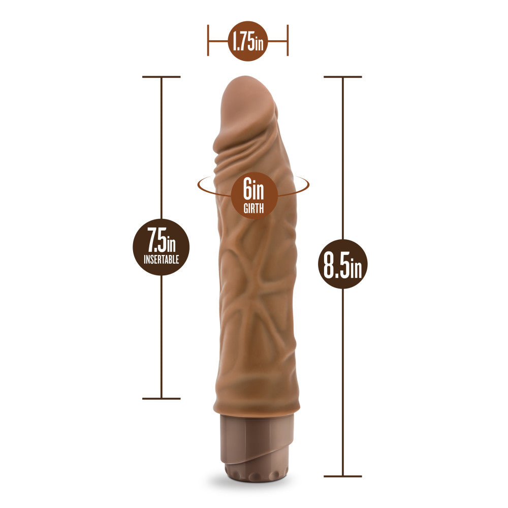 Dr. Skin By Blush® | Cock Vibe 10 Realistic Mocha 8.8-Inch Long Vibrating Dildo、mySite、bottomscart