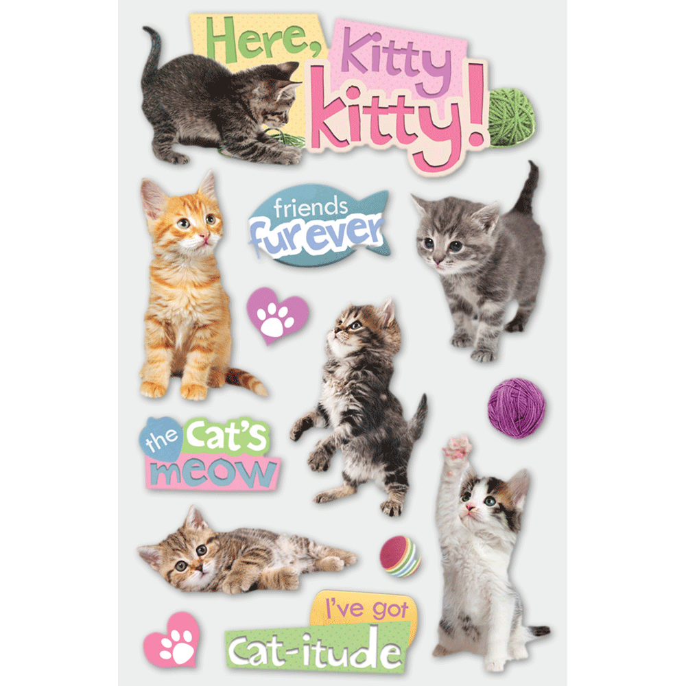  Here Kitty Kitty 3-D Stickers、mySite、ghnorth