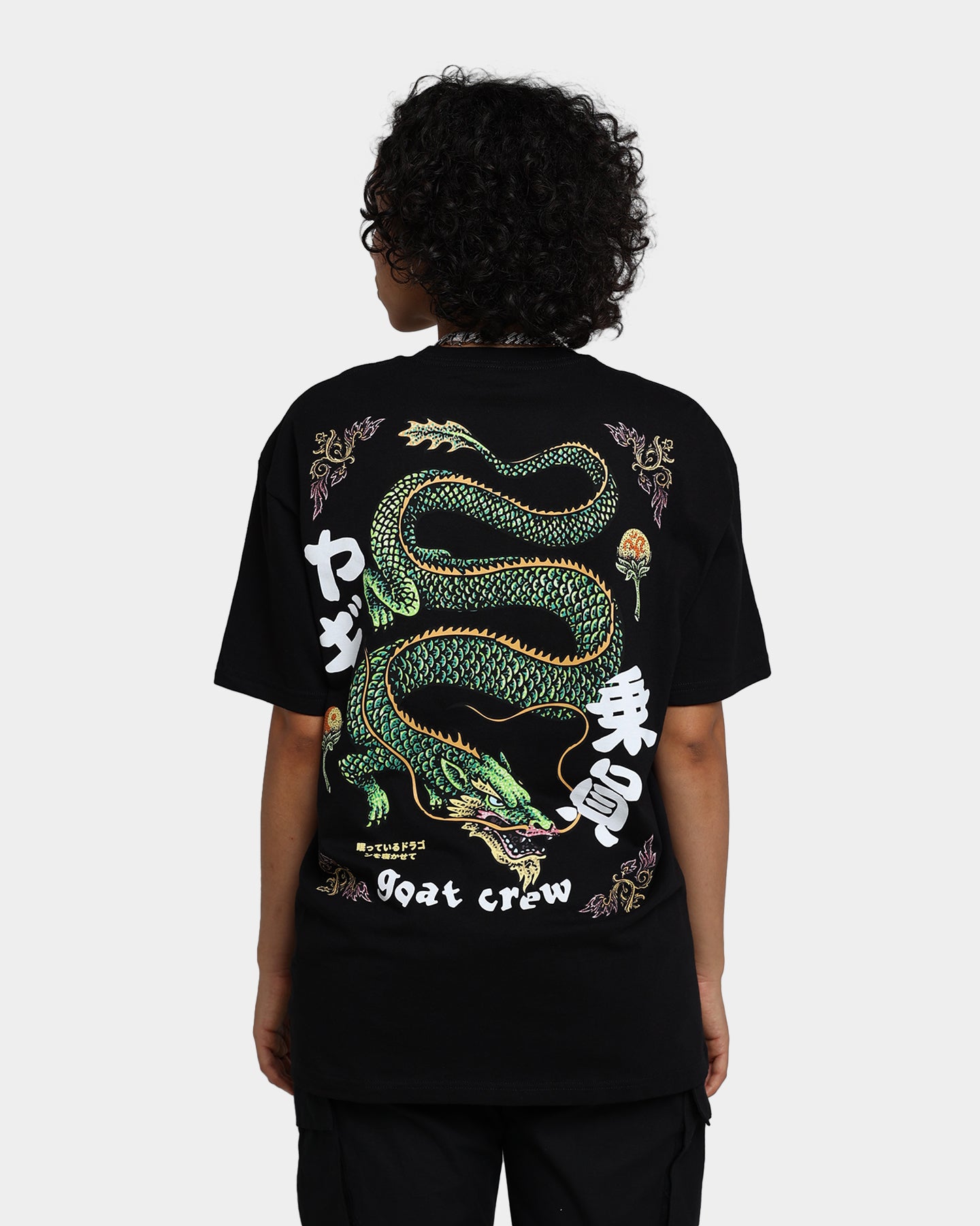 Goat Crew Sleeping Dragons T-Shirt Black、mySite、zt4zffjzw