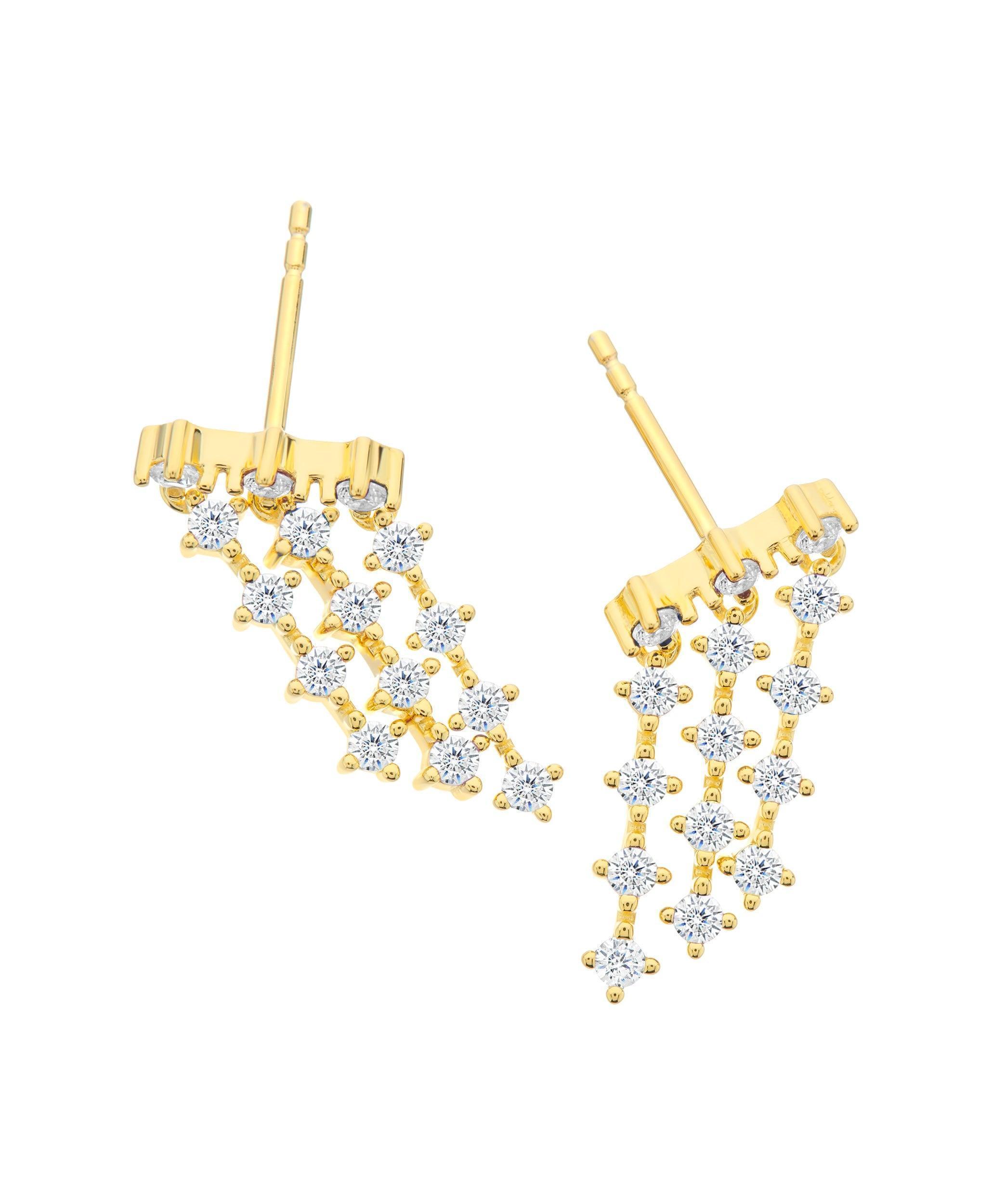  Mila Earrings White 18ct Gold Plated
