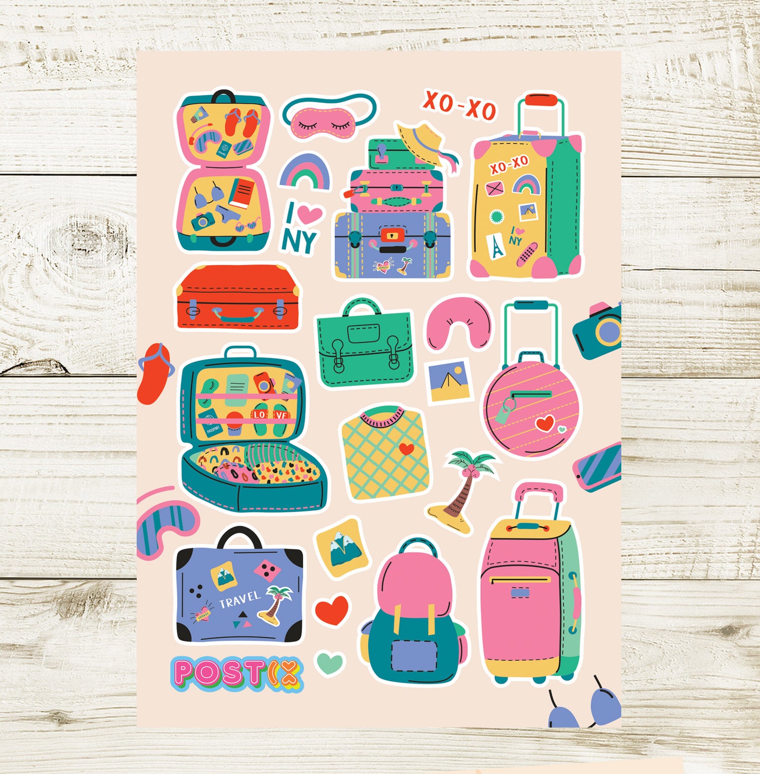  Color Pop Travel Pieces Sticker Sheet、mySite、ghnorth