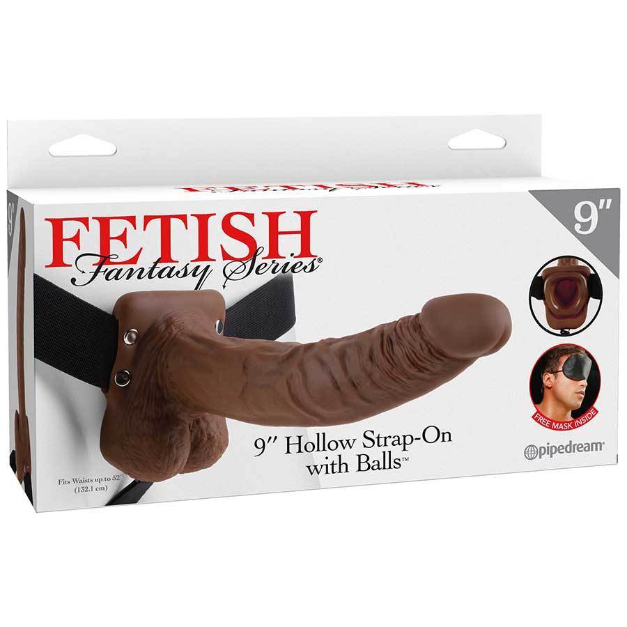 9 Inch Brown Hollow Strap-On Penis Extension with Balls by Fetish Fantasy、mySite、bottomscart