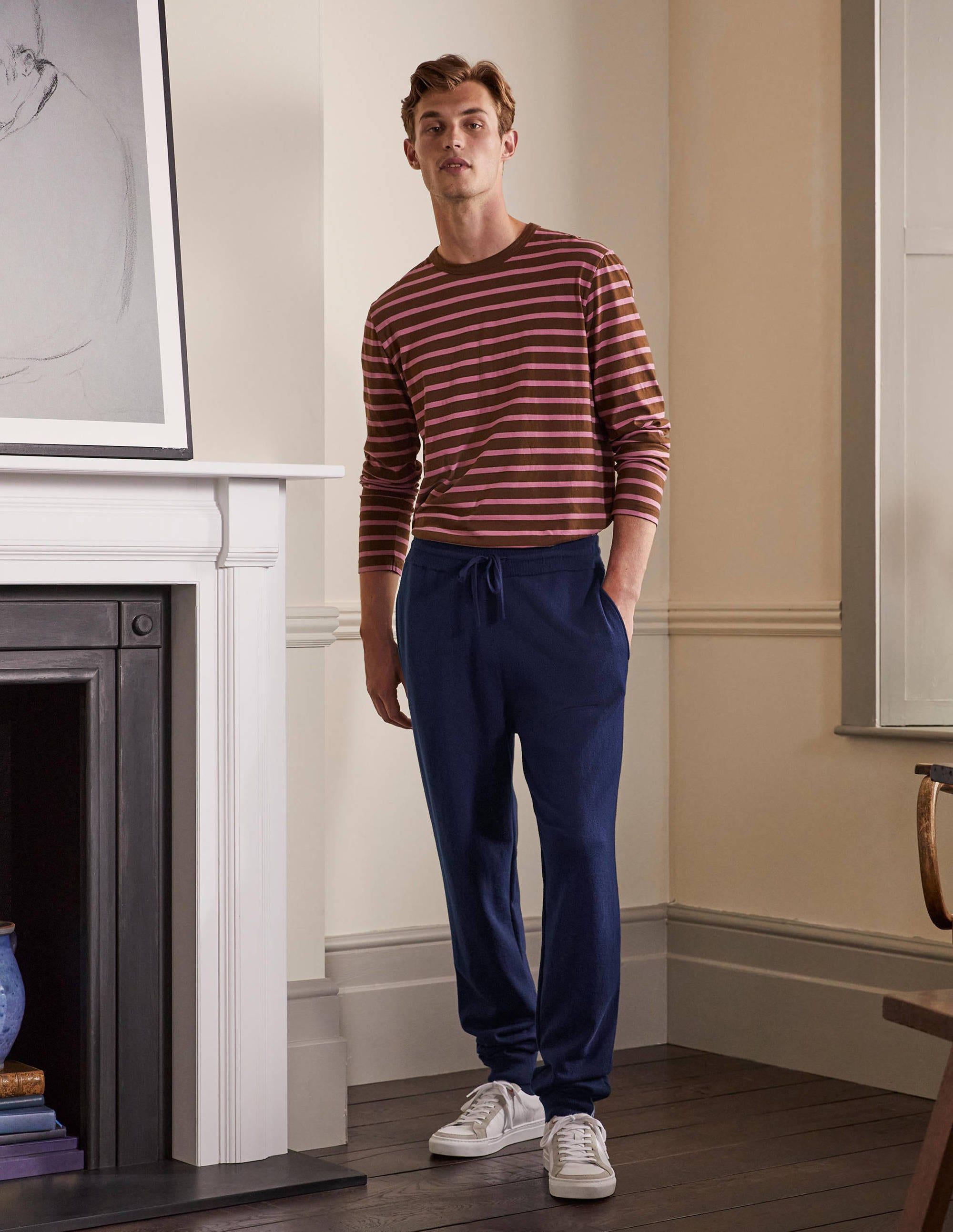  Merino Blend Knitted Joggers-Light Navy、mySite、ashleygrahame