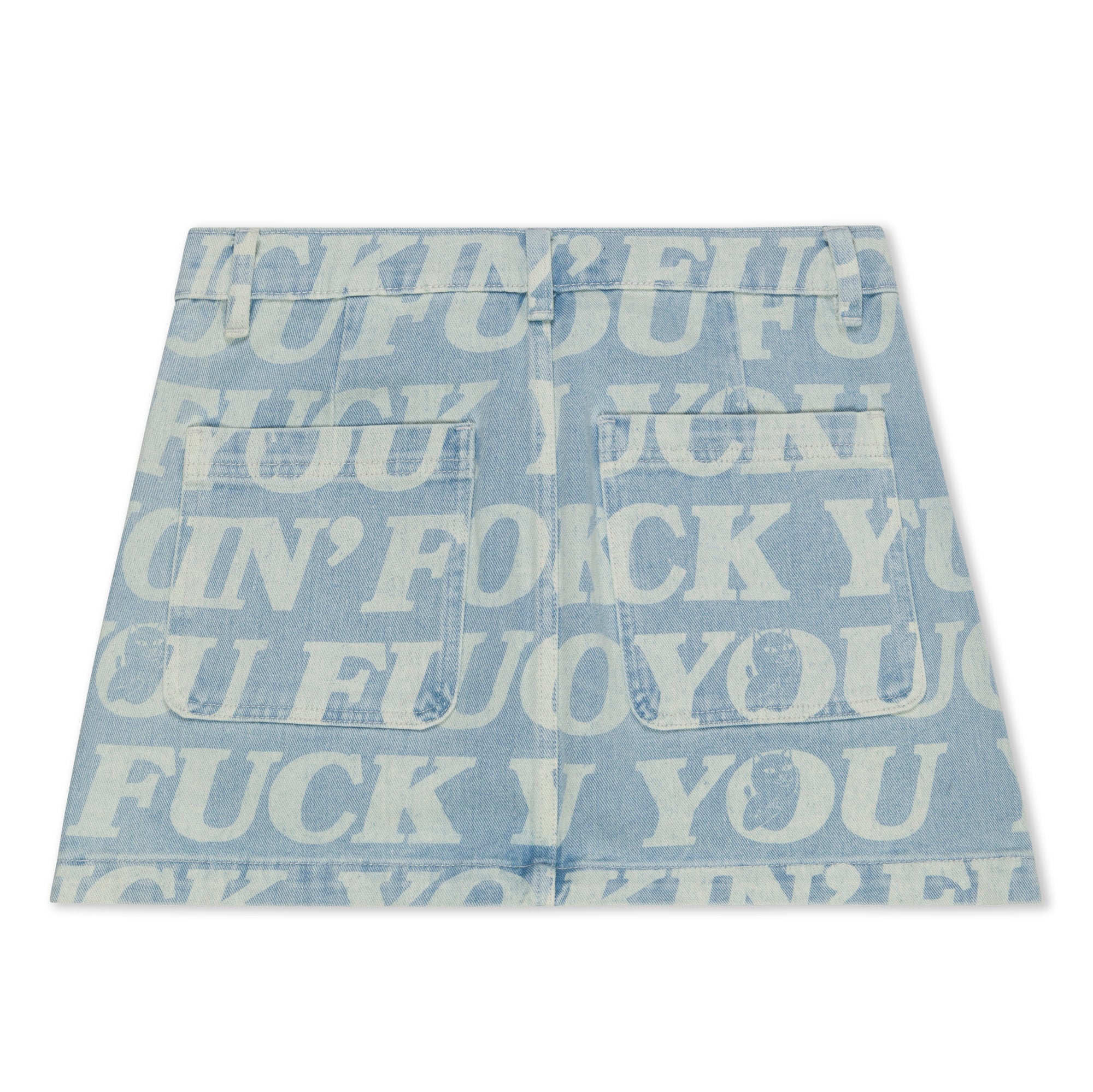  Fuckin Fuck Denim Mini Skirt (Light Wash)、mySite、merchandisen