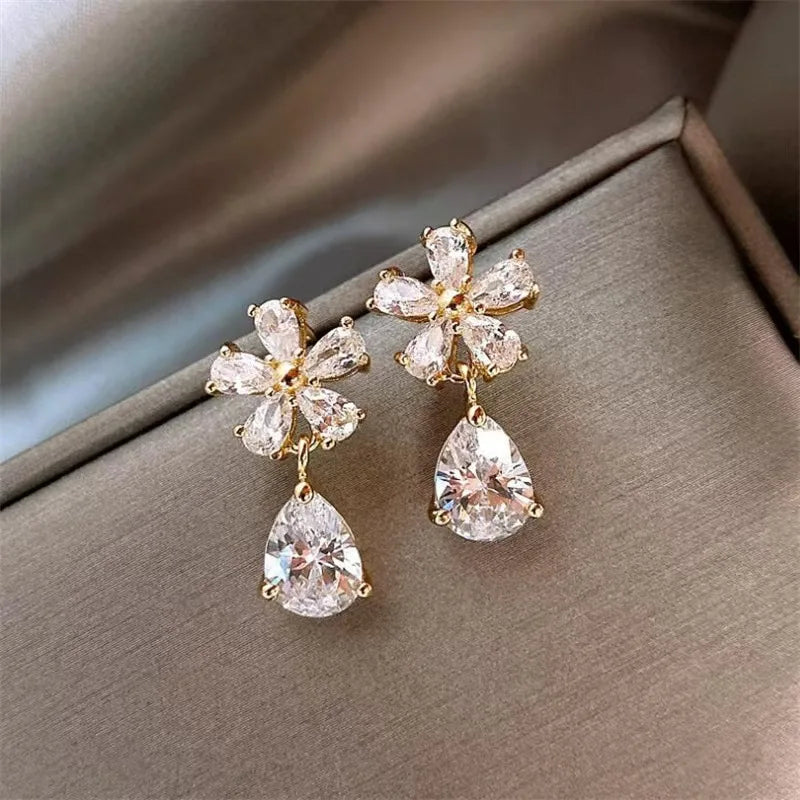  Crystal Drop Gold Earrings、mySite、merchandisen