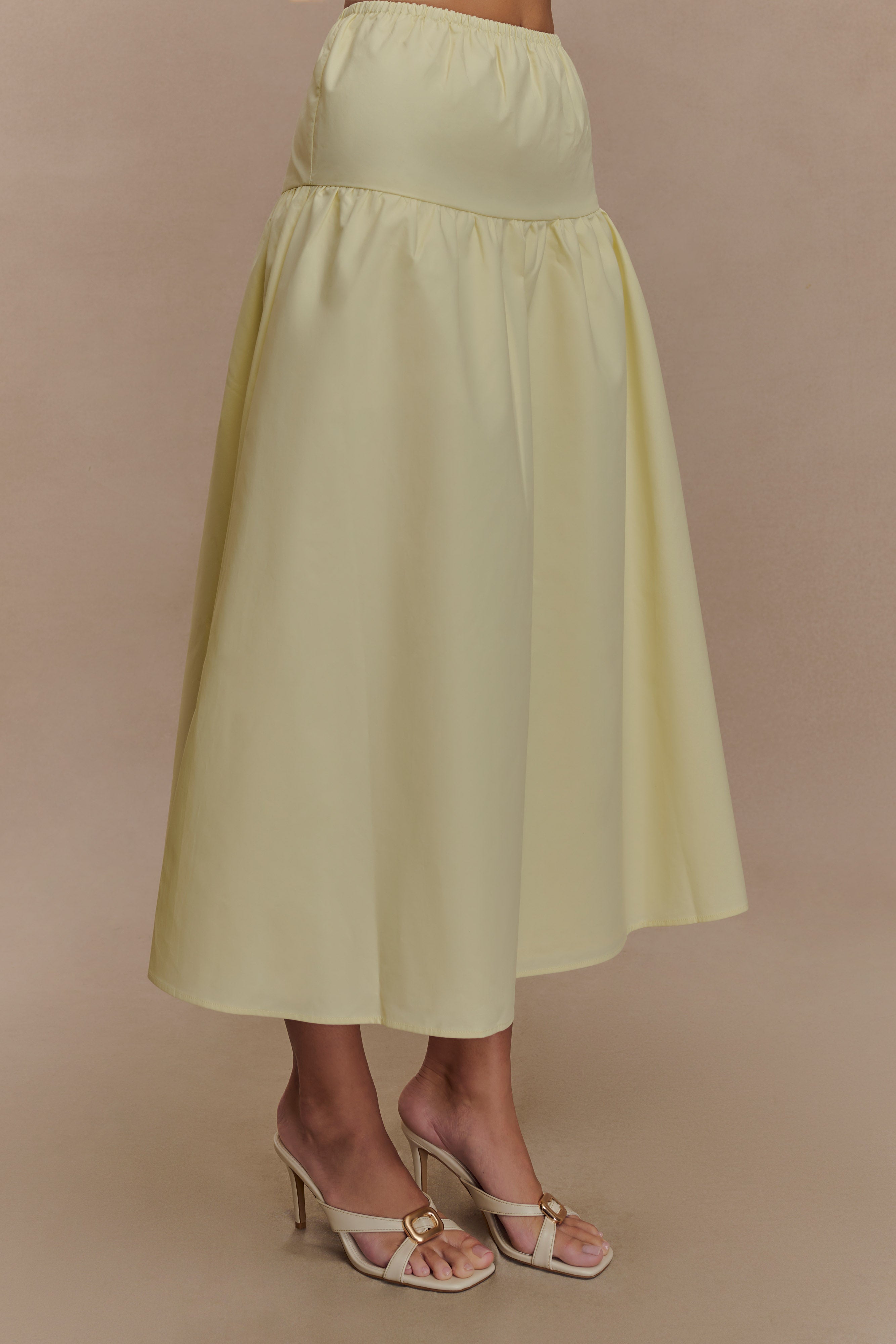 Amirah Midi Skirt - Lemon、mySite、solidvoid