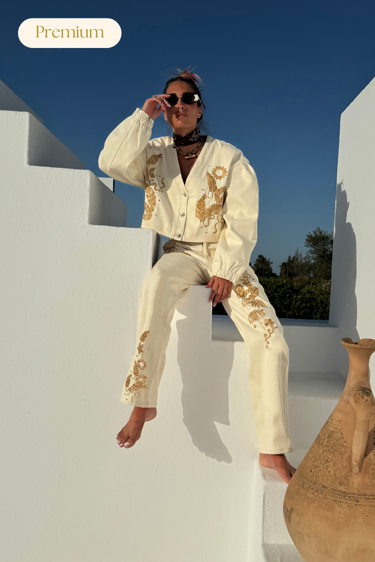 Ecru Cove Raffia Denim Jacket、mySite、solidvoid