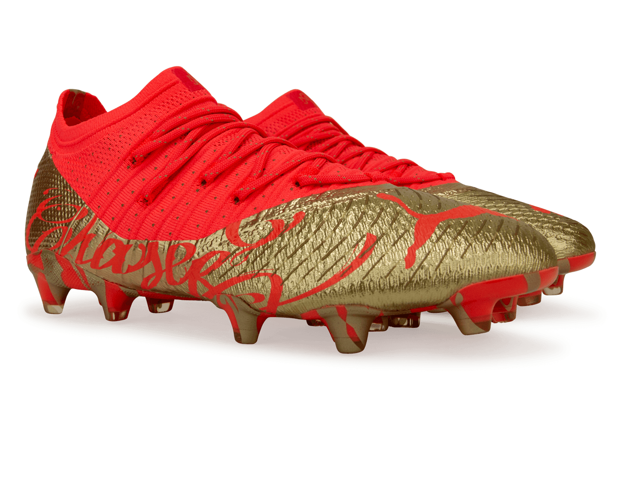 PUMA Men's Future 1.4 Neymar Jr FG/AG Fiery Coral/Gold、mySite、noshort