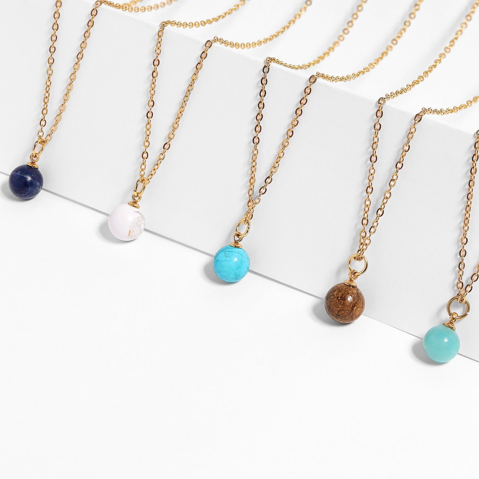 18K Gold PVD Stainless Steel Semi Precious Natural Stone Charms / SBB0306、mySite、dreamappss