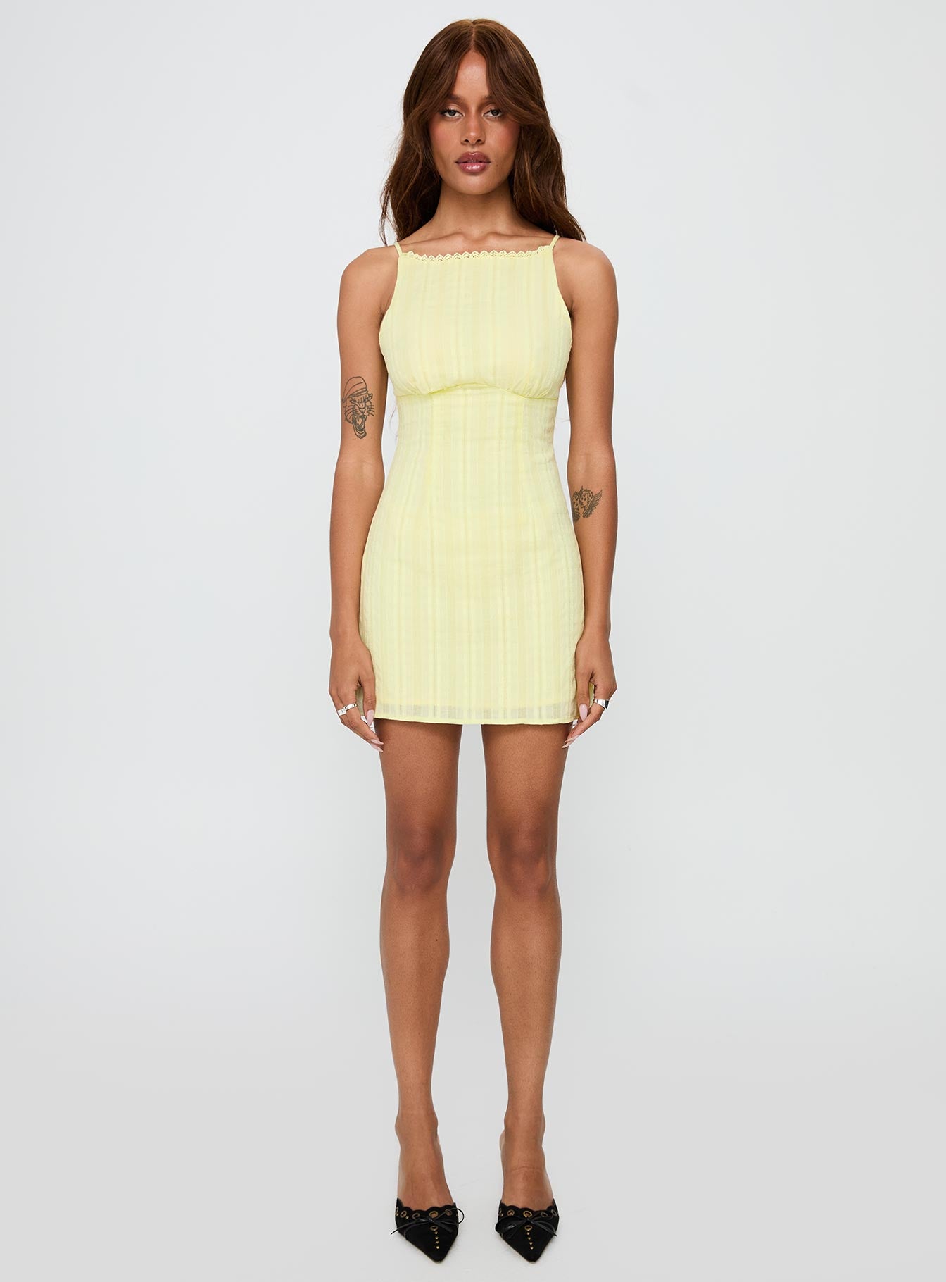 I Know Places Mini Dress Lemon、mySite、solidvoid