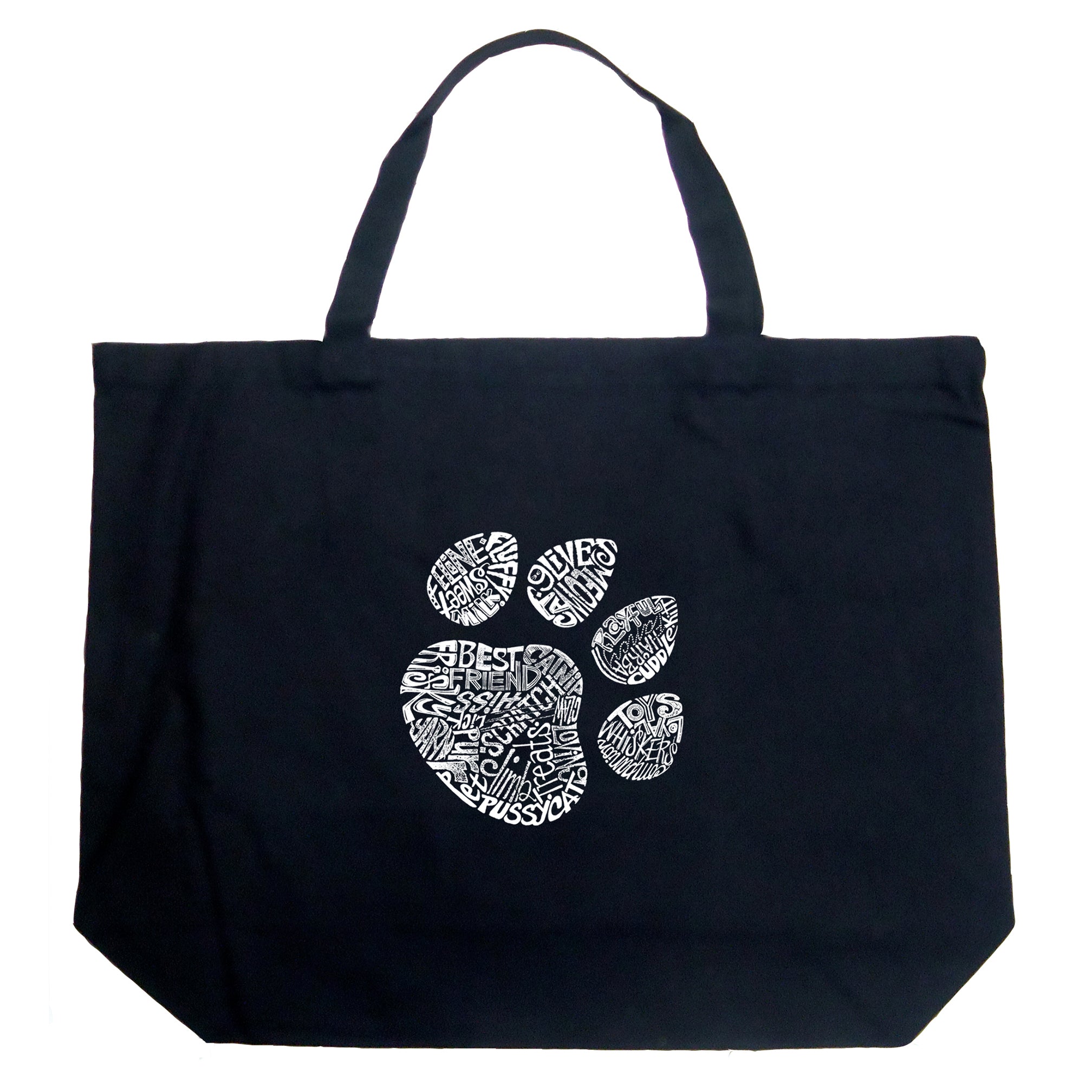 Cat Paw - Large Word Art Tote Bag、mySite、camillekostekn