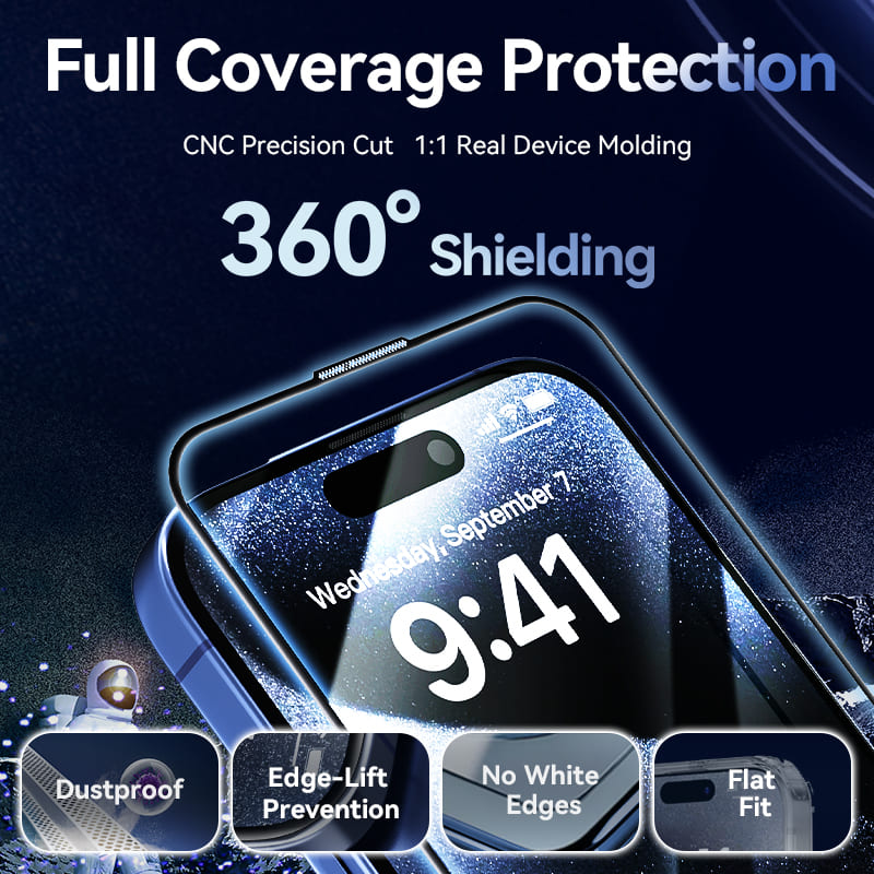 Vention HD Tempered Glass Screen Protector for iPhone 15 with Dust-Free Installation Tool、mySite、fannypackpong