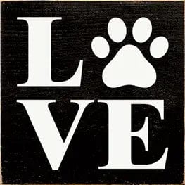 Love - Pawprint Wood Sign Handmade in the USA、mySite、g9winljtr