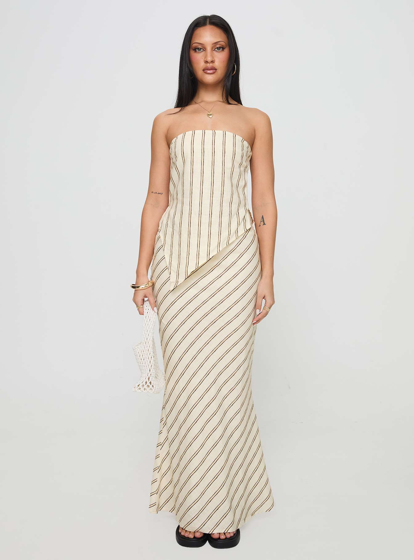 Mercer Linen Blend Maxi Skirt Cream、mySite、solidvoid