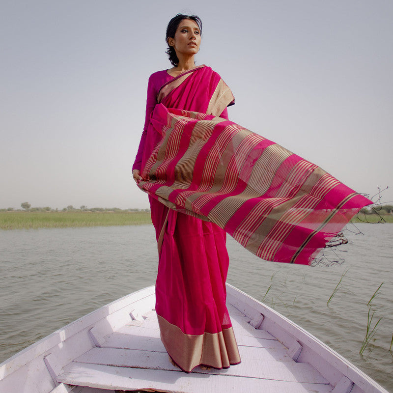 Festive Wear for Women | Maheshwari Silk Cotton Saree | Pink、mySite、camillekostekn